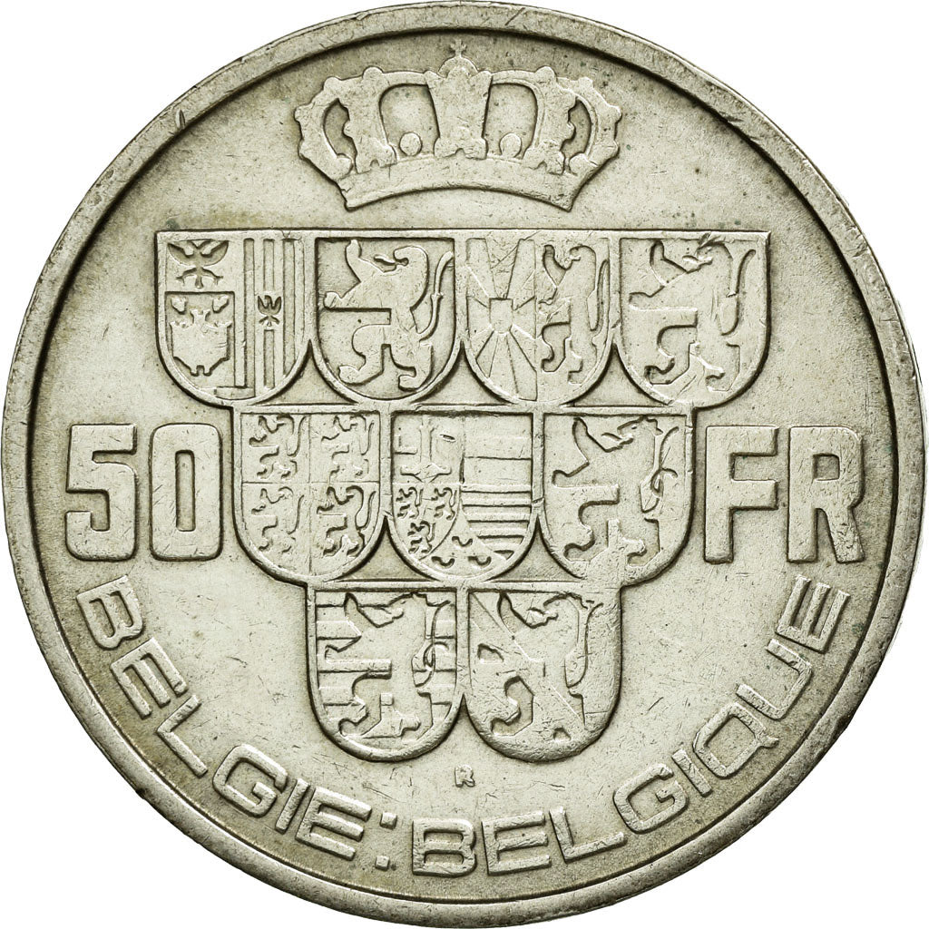 Coin, Belgium, 50 Francs, 50 Frank, 1939, EF(40-45), Silver, KM:122.1