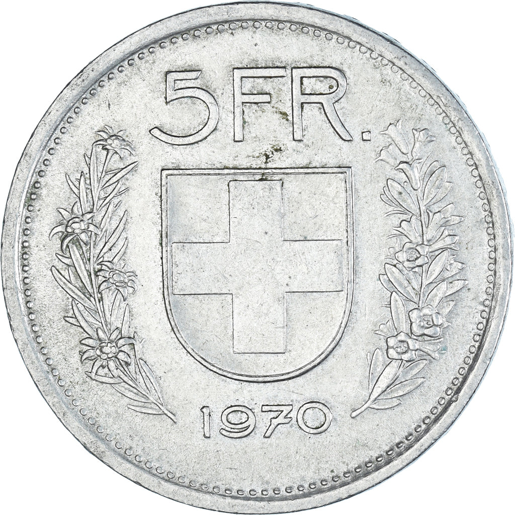 Moneda, Suiza, 5 Francs, 1970
