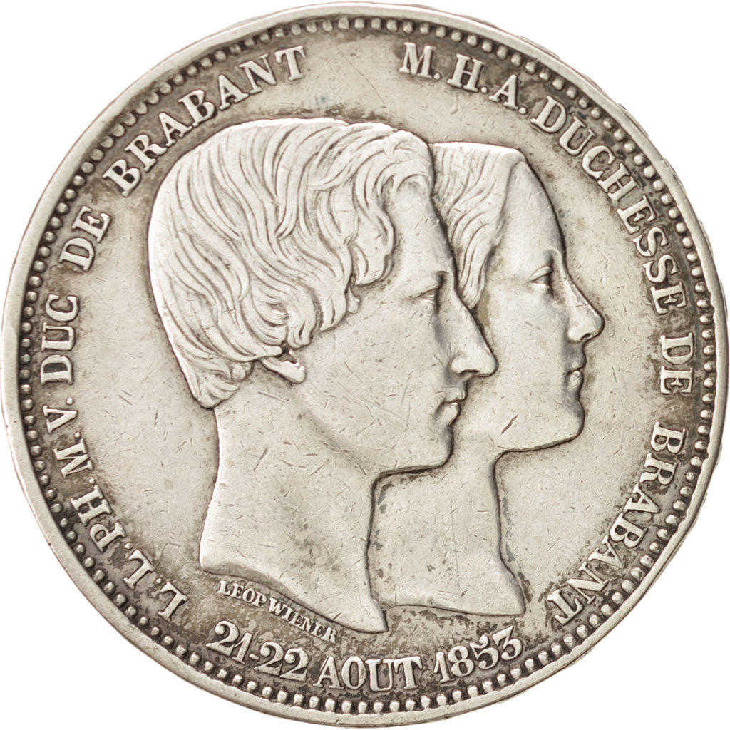 Belgium, 5 Francs, 1853, KM:2.1, EF(40-45), Silver, 37