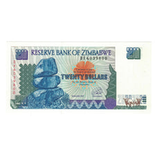 Nota, Zimbabué, 20 Dollars, 1997, KM:7a, UNC(65-70)