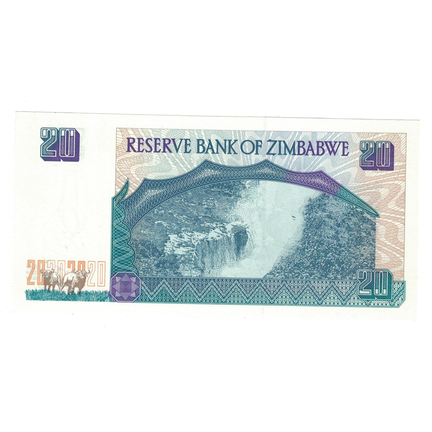 Nota, Zimbabué, 20 Dollars, 1997, KM:7a, UNC(65-70)