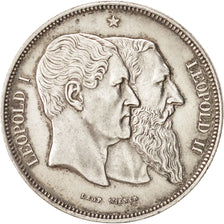 Belgium, 5 Francs, 1880, KM:8, EF(40-45), Silver