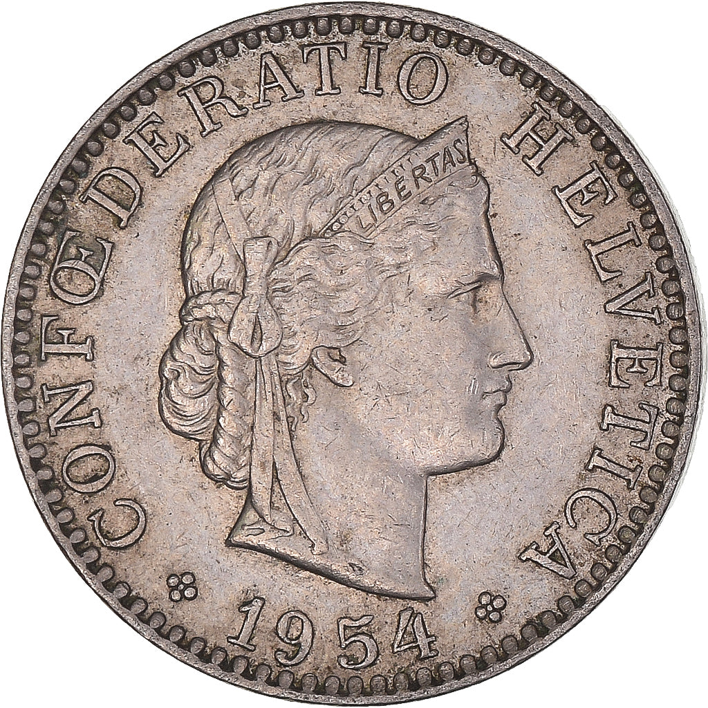 Moneda, Suiza, 20 Rappen, 1954