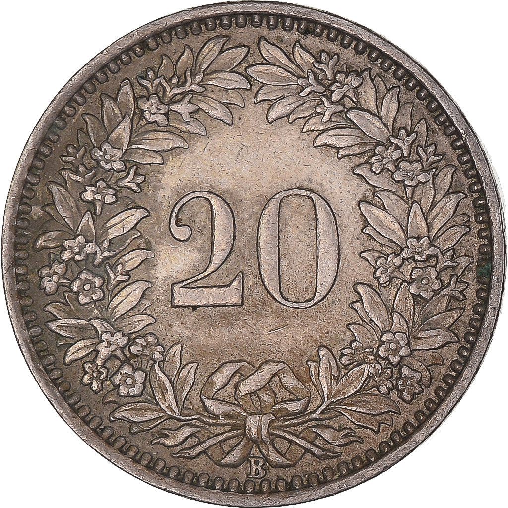 Moneda, Suiza, 20 Rappen, 1954