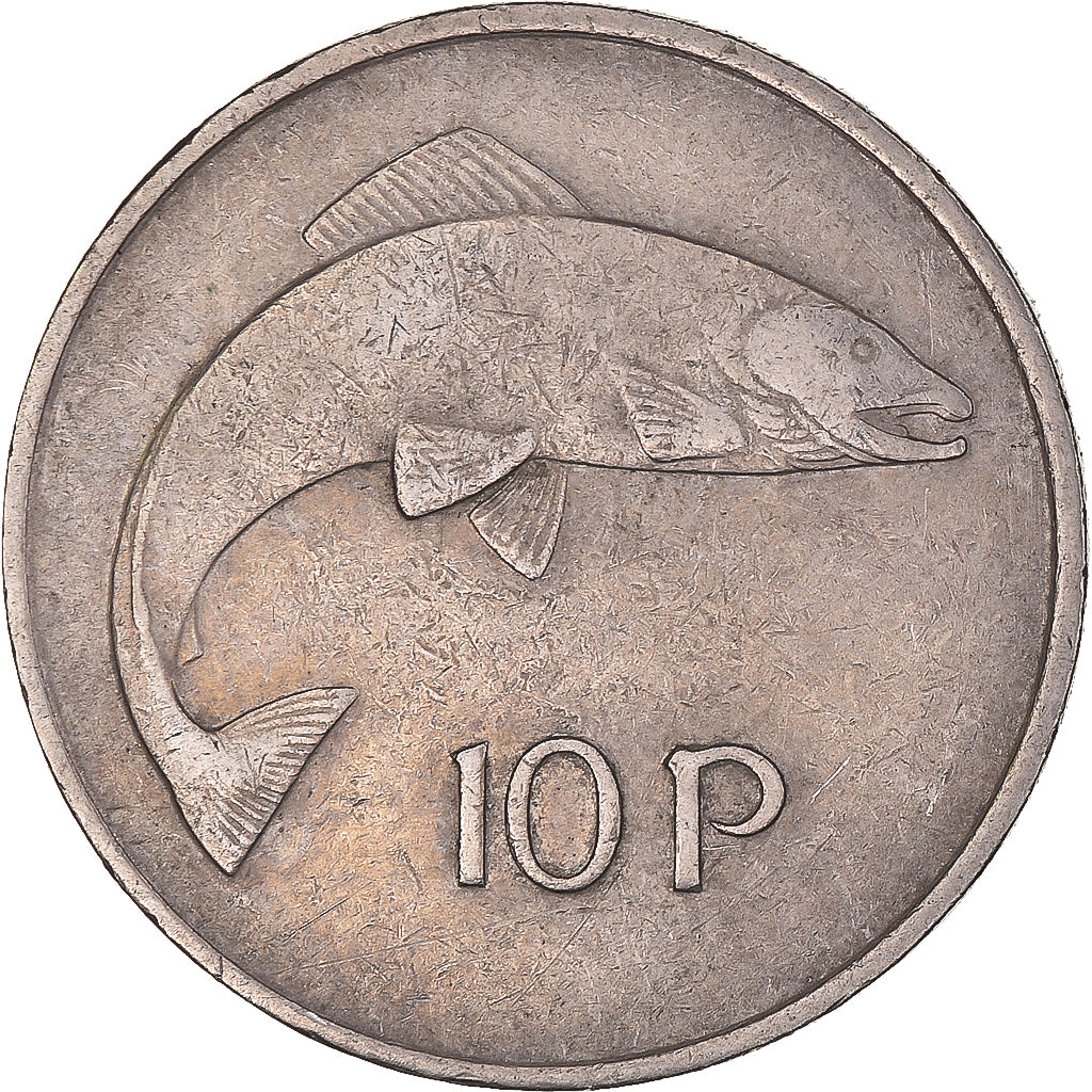 Moneta, Irlanda, 10 Pence, 1975, BB, Nichel
