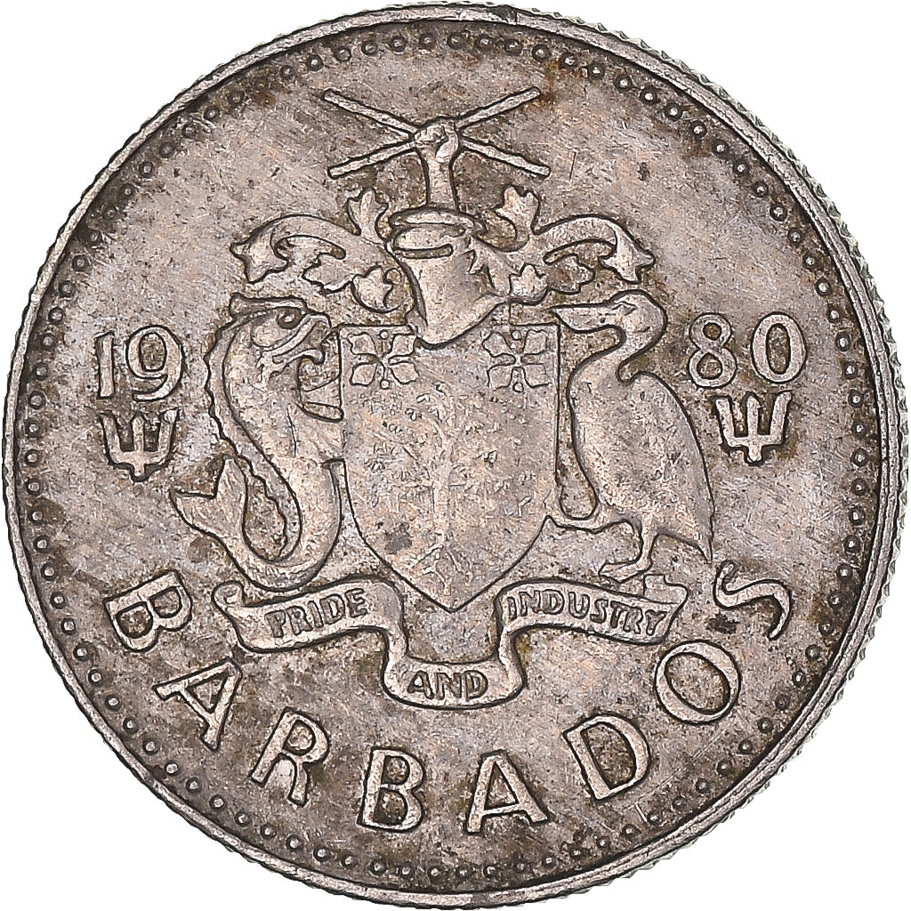 Moeda, Barbados, 10 Cents, 1980