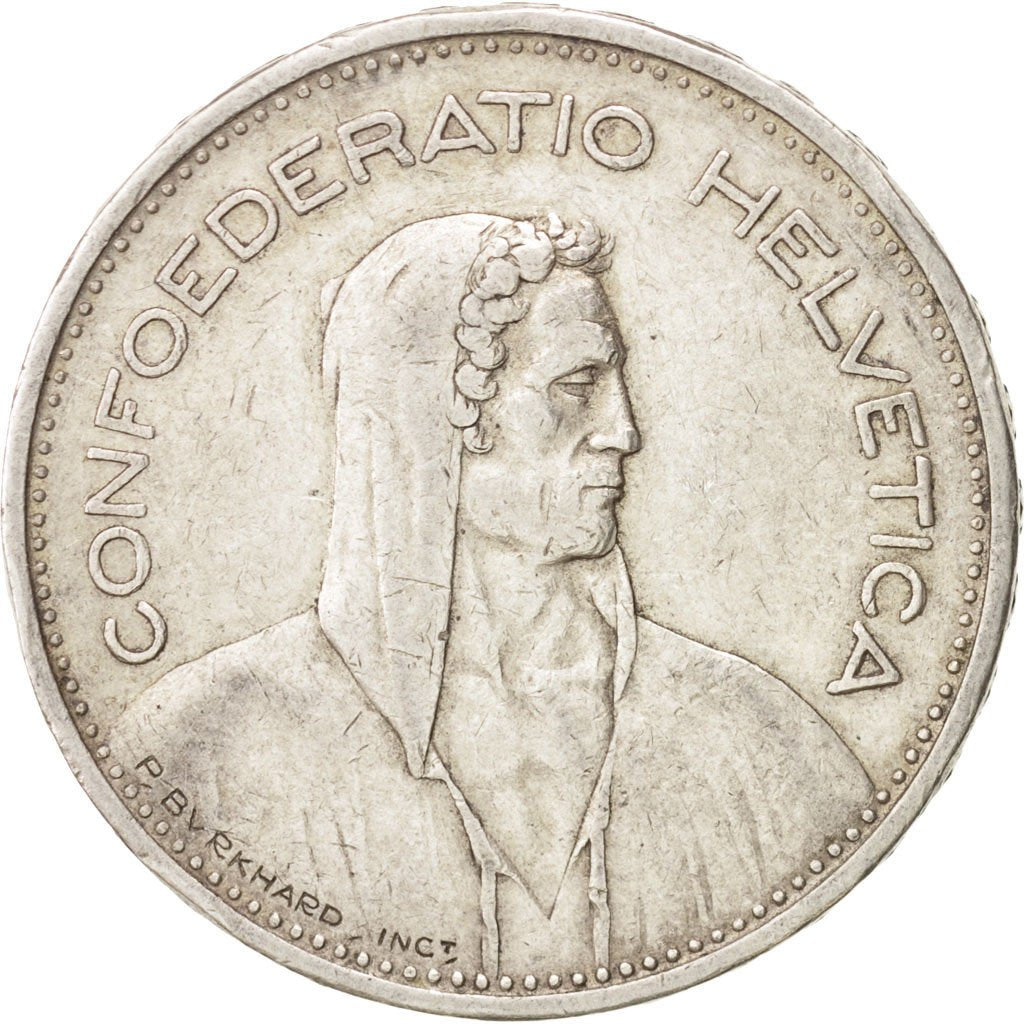 Switzerland, 5 Francs, 1940, Bern, KM:40, EF(40-45), Silver, 31.45
