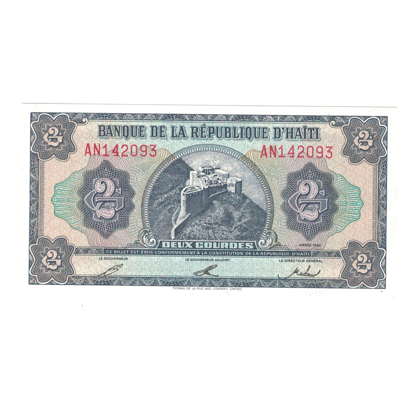 Biljet, Haïti, 2 Gourdes, 1992, KM:260a, NIEUW