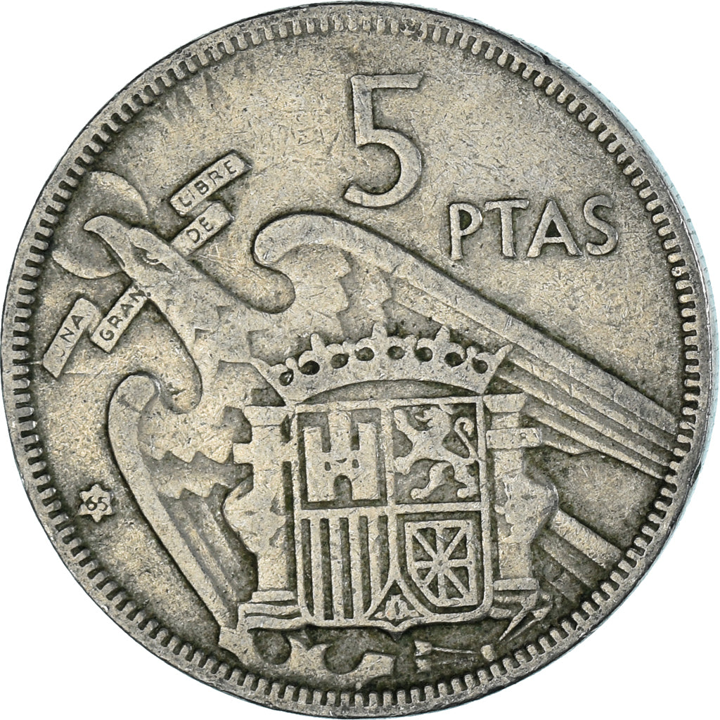 Moneta, Hiszpania, 5 Pesetas, 1965