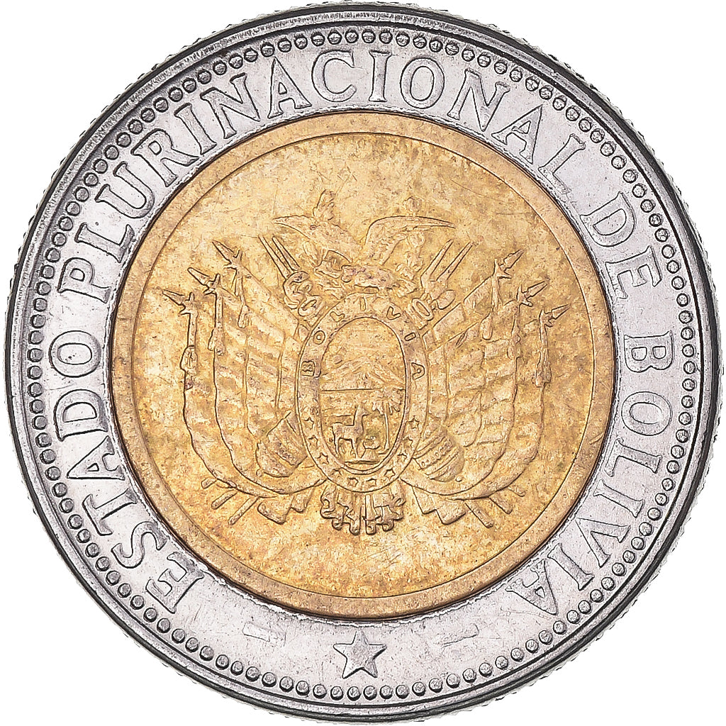 Coin, Bolivia, 5 Bolivianos, 2010