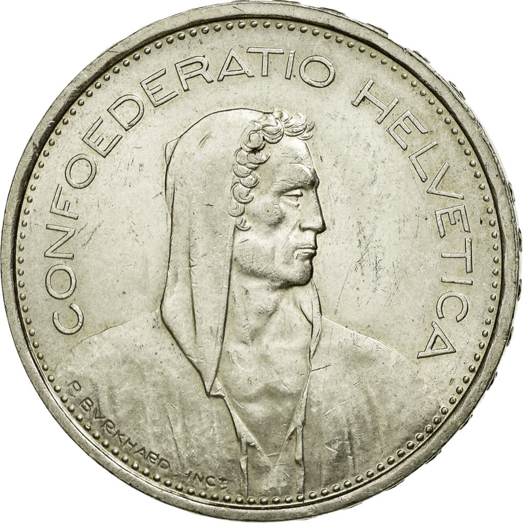 Coin, Switzerland, 5 Francs, 1967, Bern, AU(55-58), Silver, KM:40
