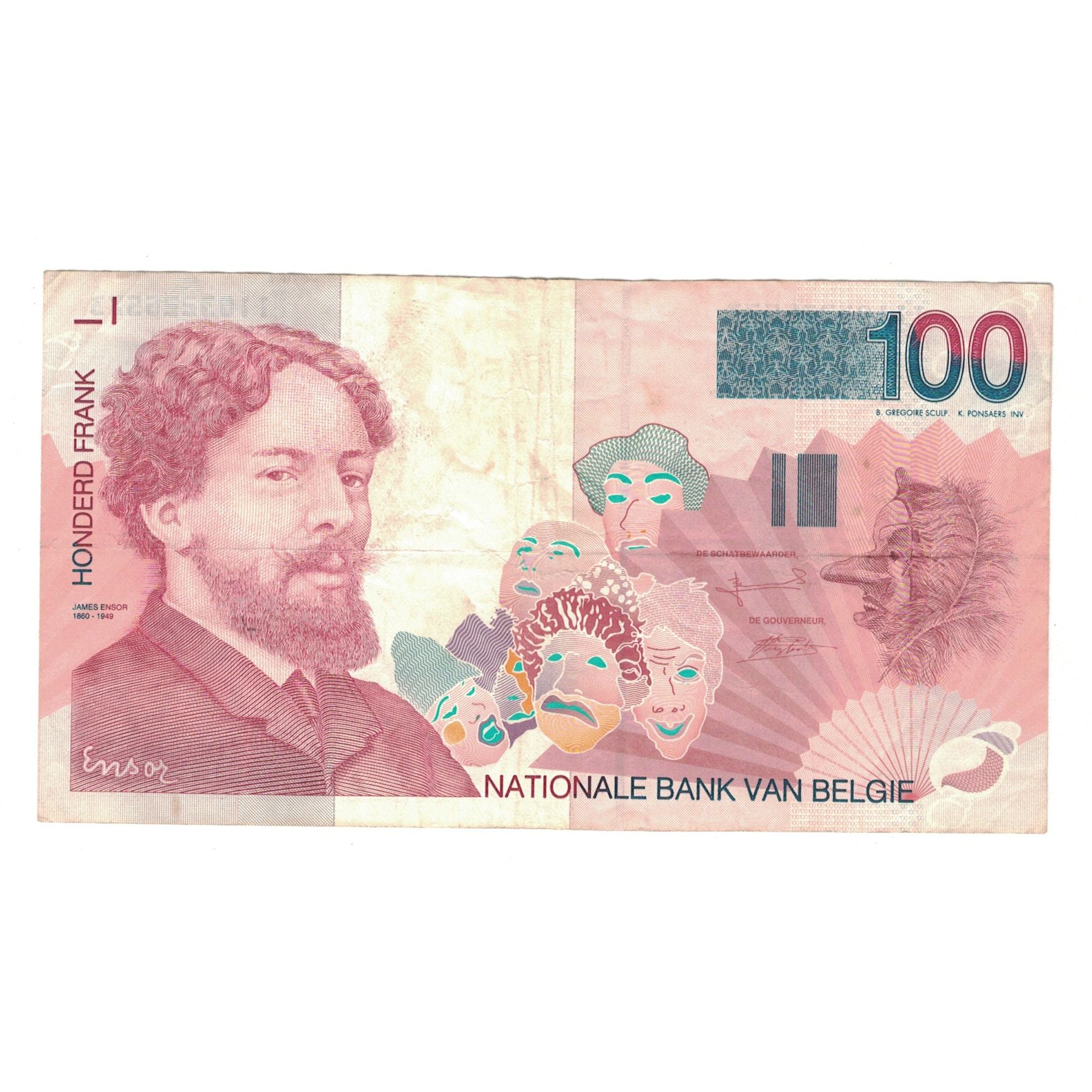 Nota, Bélgica, 100 Francs, KM:147, EF(40-45)