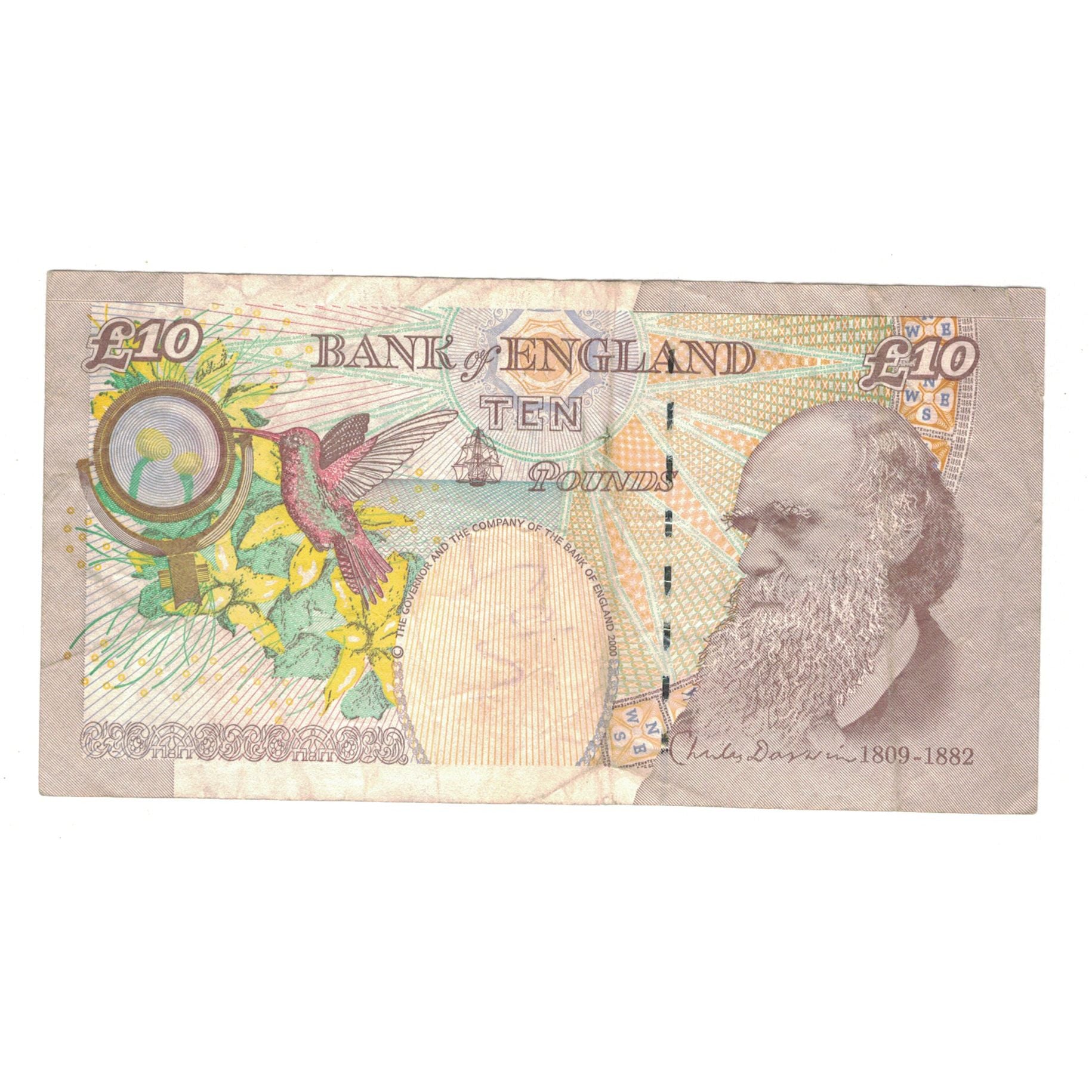 Banknote, Great Britain, 10 Pounds, KM:389b, VF(20-25)