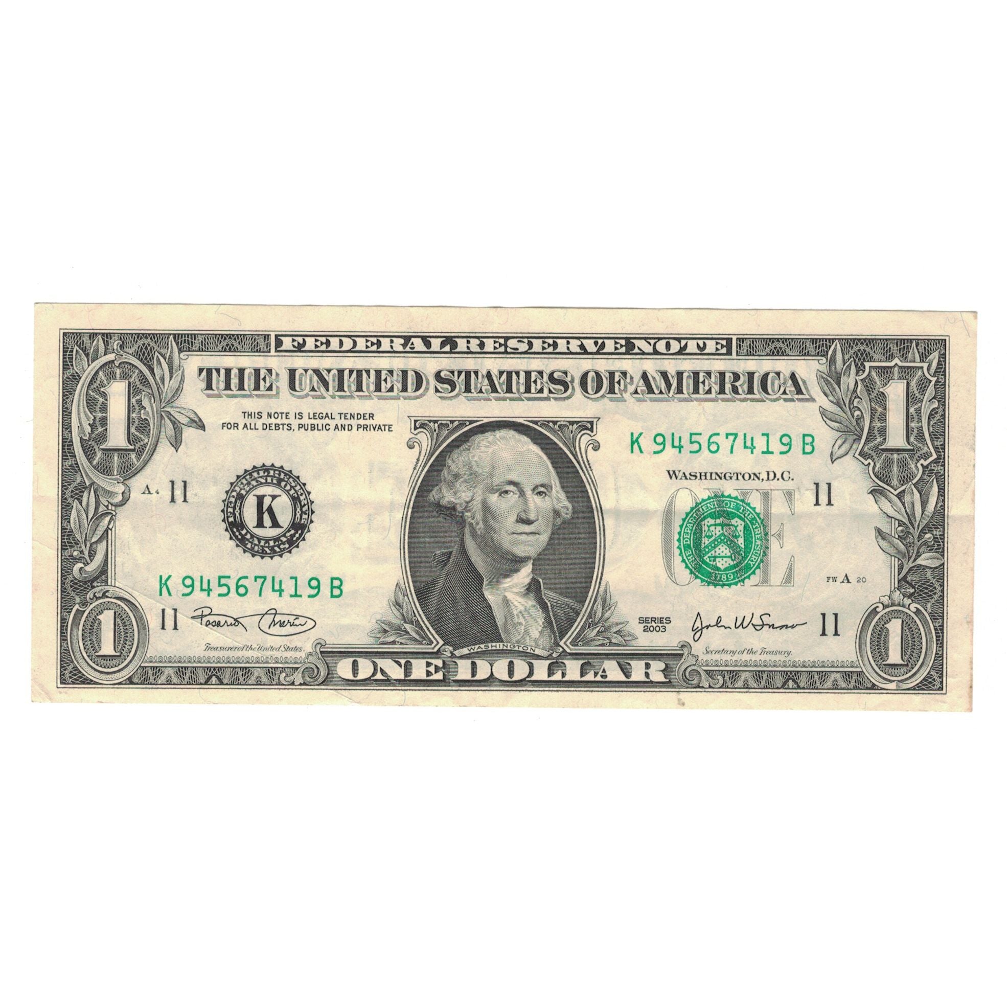 Banknote, United States, 1 Dollar, 2001, VF(30-35)