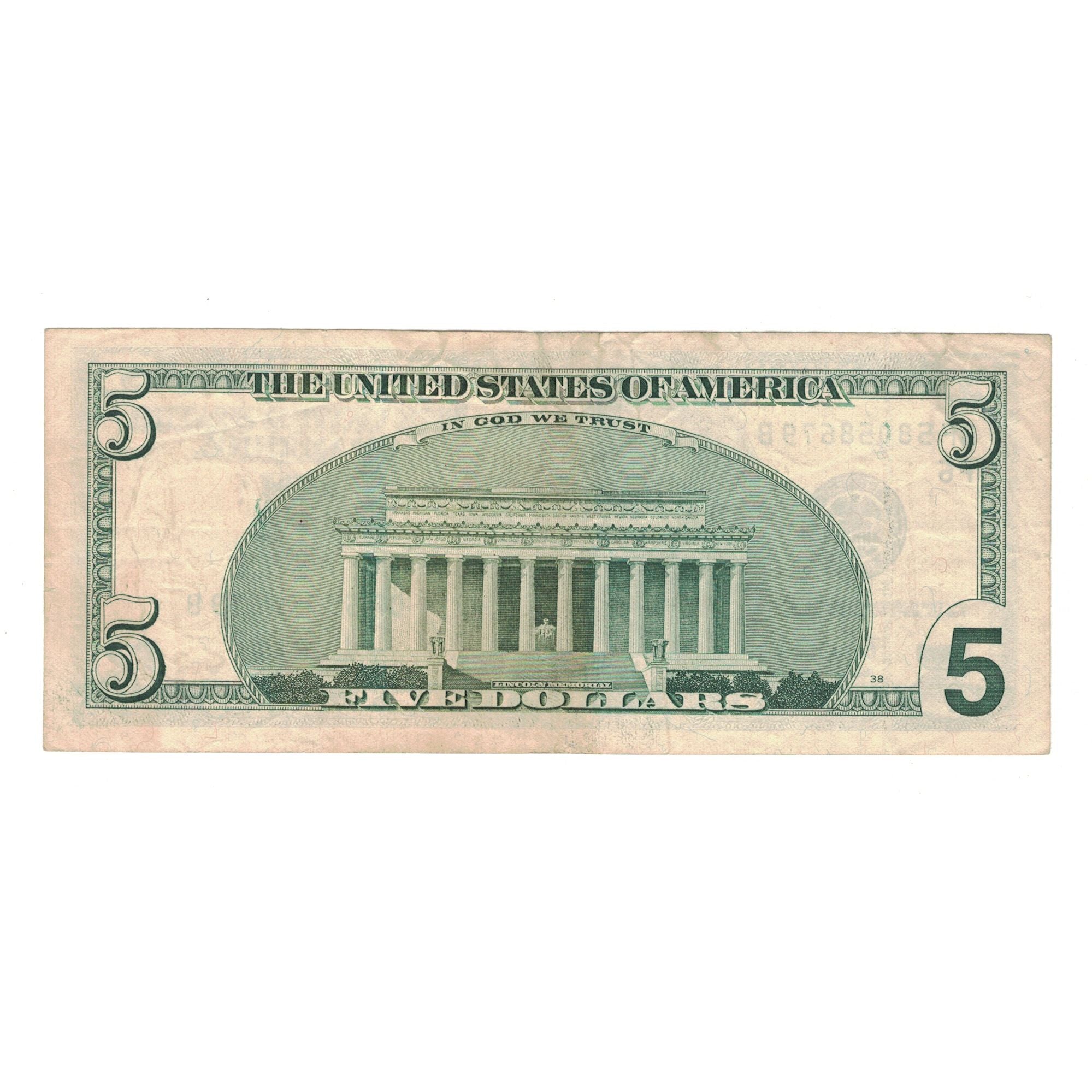Biljet, Verenigde Staten, Five Dollars, 2001, TB+