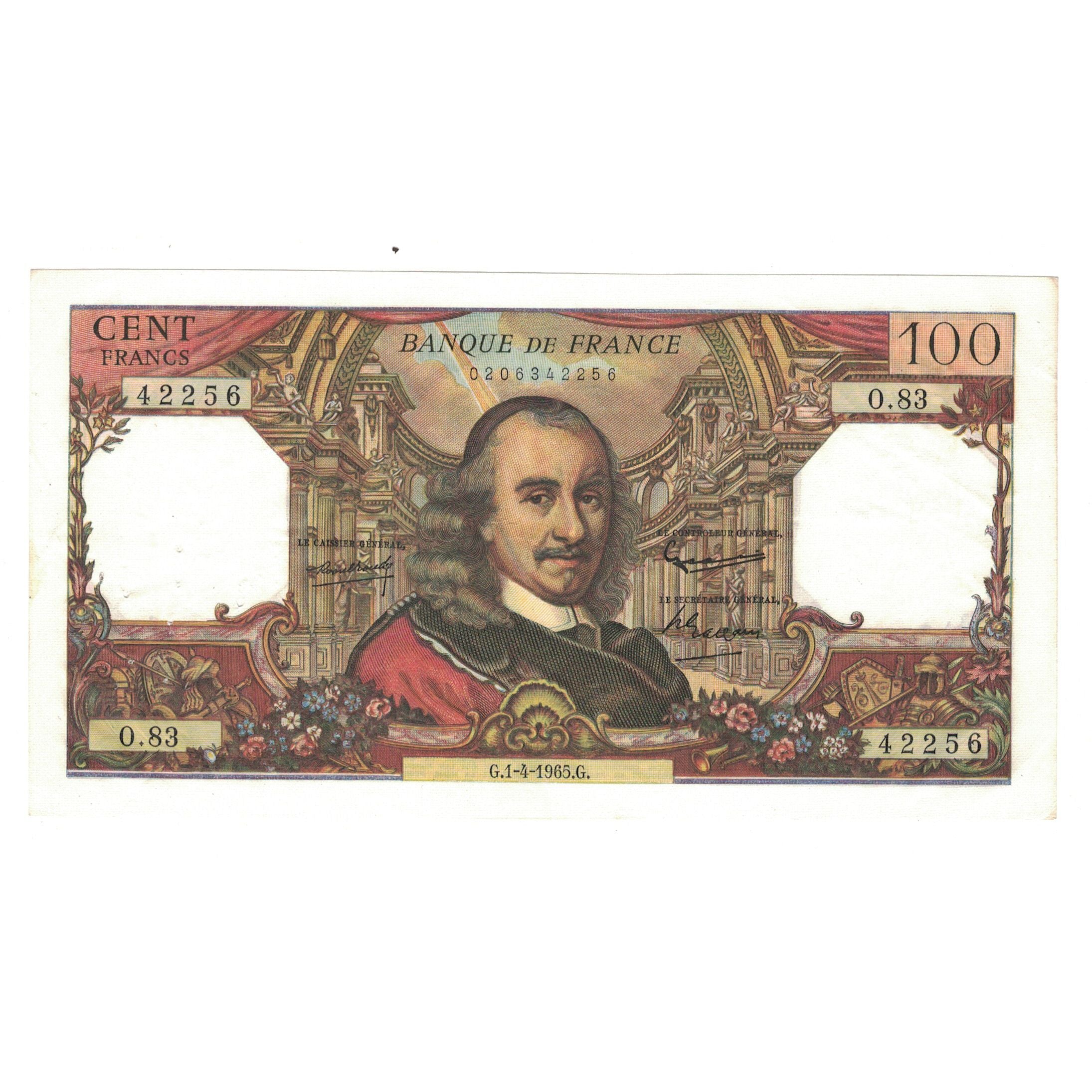 Francia, 100 Francs, Corneille, 1965, O.83, BB+, Fayette:65.07, KM:149a