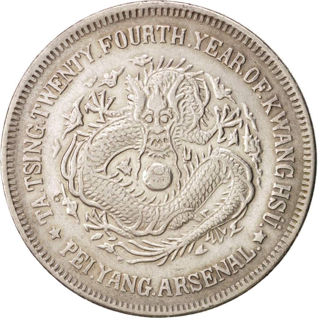 China, Dollar, 1898, KM:65.2, EF(40-45), Silver