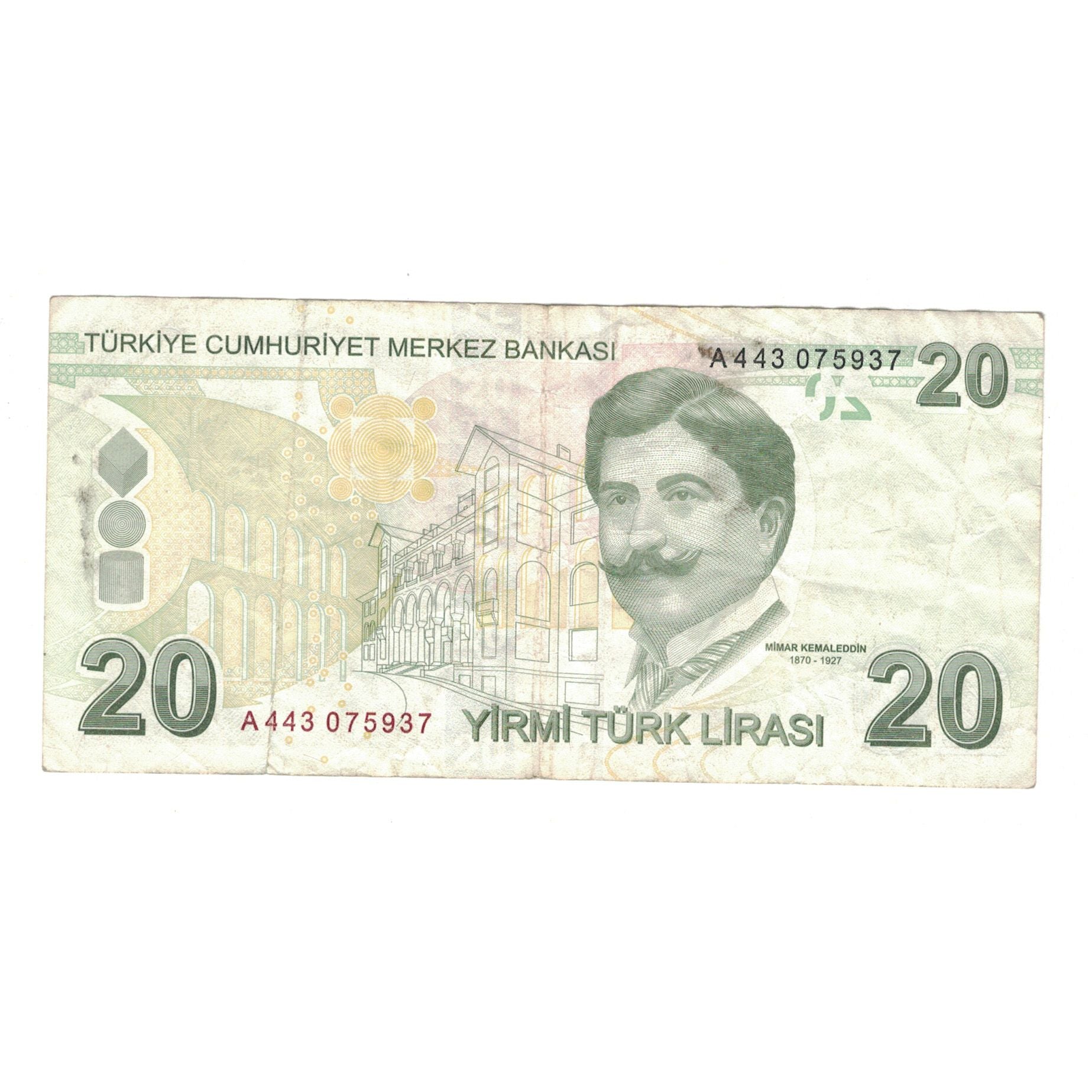 Billet, Turquie, 20 Lira, Undated (2009), KM:224, TTB