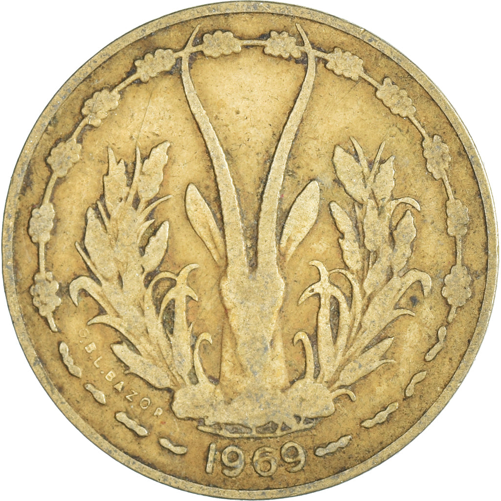 Moneta, Stati dell'Africa occidentale, 10 Francs, 1969