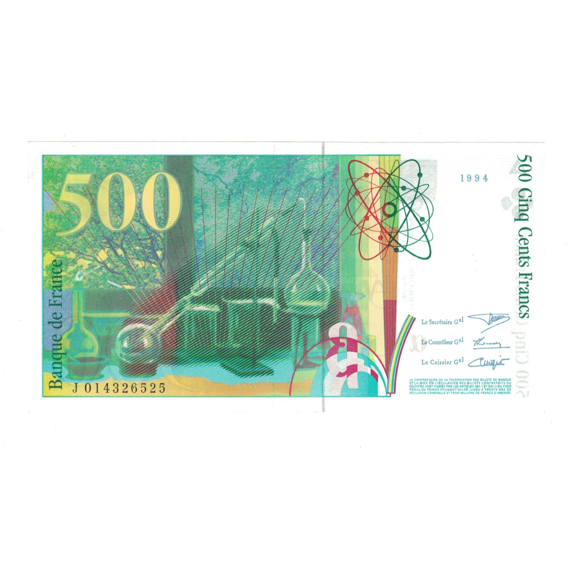 Frankrijk, 500 Francs, Pierre et Marie Curie, 1994, J014326525, SUP
