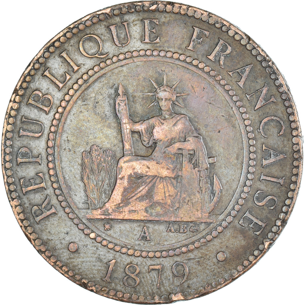 Munten, FRANS COCHIN CHINA, Cent, 1879
