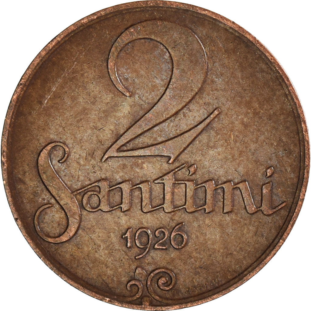Coin, Latvia, 2 Santimi, 1926