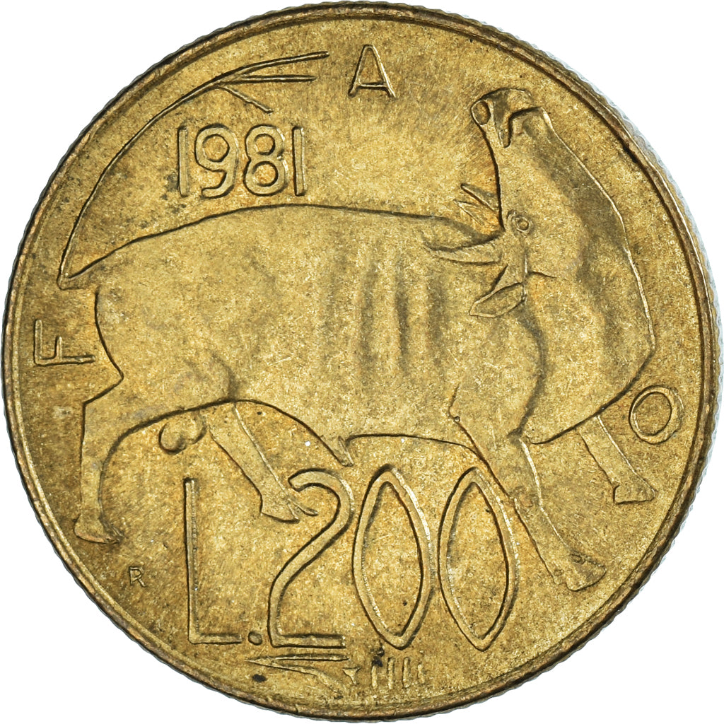 Moeda, San Marino, 200 Lire, 1981