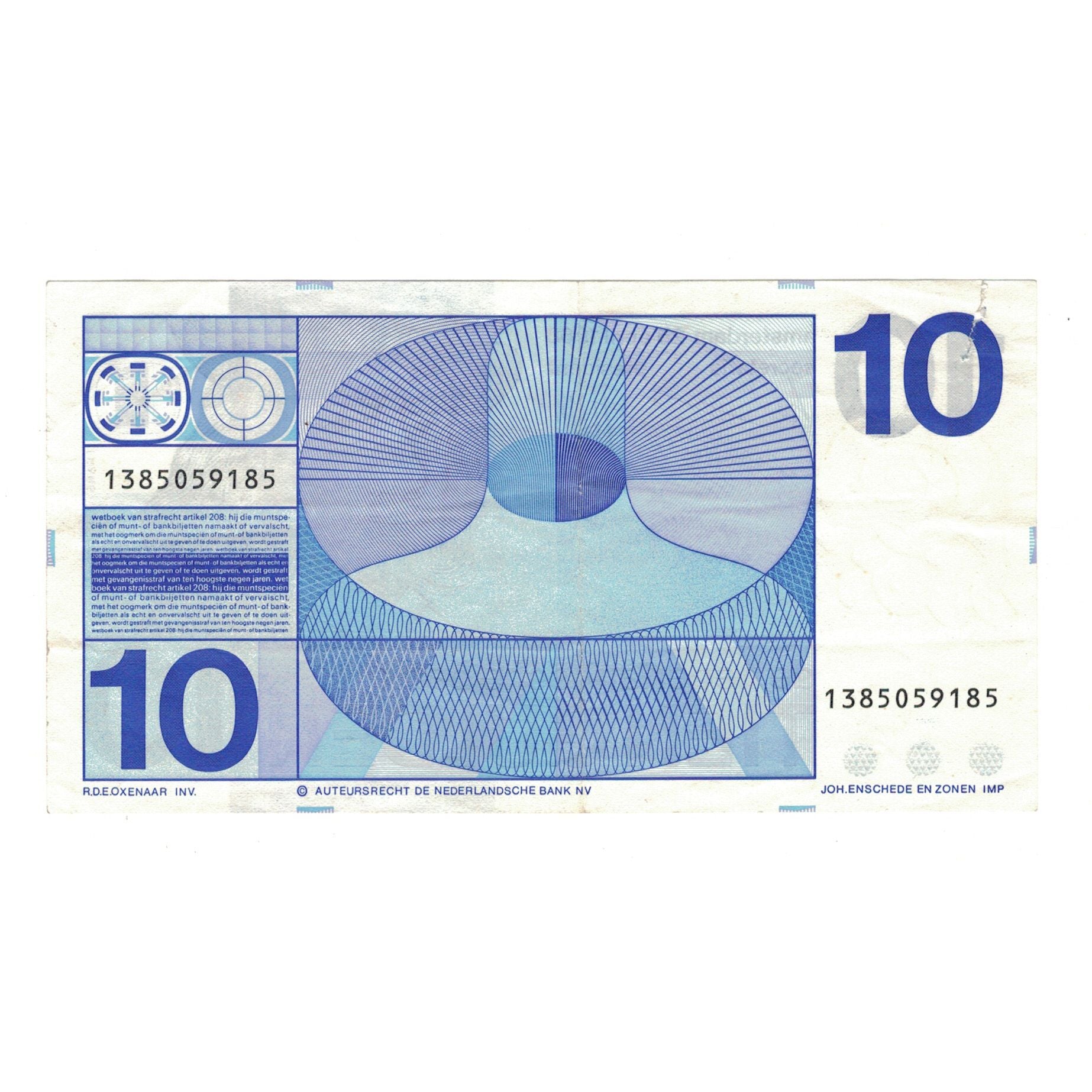 Nota, Países Baixos, 10 Gulden, 1968, 1968-04-25, KM:91b, EF(40-45)