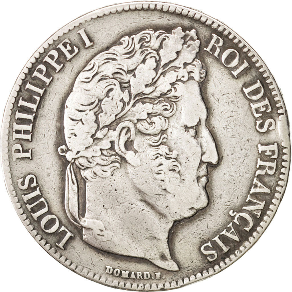 FRANCE, Louis-Philippe, 5 Francs, 1837, Lille, KM:749.13, VF(20-25), Silver