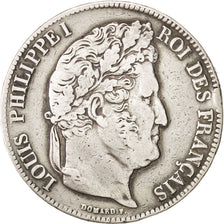 FRANCE, Louis-Philippe, 5 Francs, 1837, Lille, KM:749.13, VF(20-25), Silver
