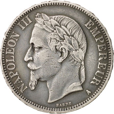 FRANCE, Napoléon III, 5 Francs, 1867, Paris, KM:799.1, VF(30-35), Silver