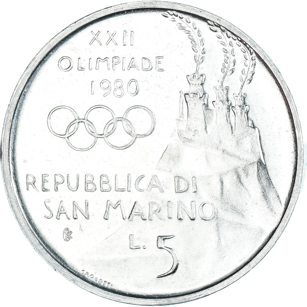 Monnaie, Saint Marin , 5 Lire, 1980