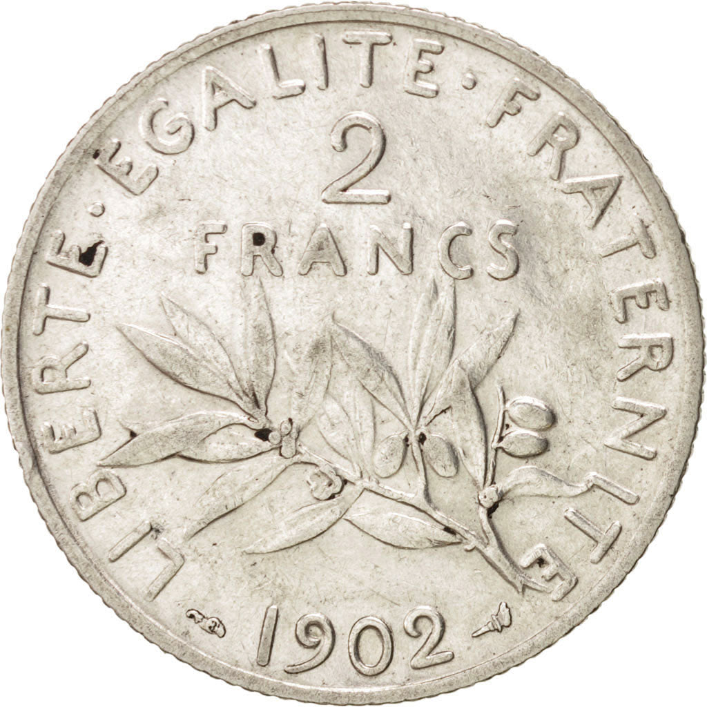 Coin, France, Semeuse, 2 Francs, 1902, Paris, EF(40-45), Silver, KM:845.1