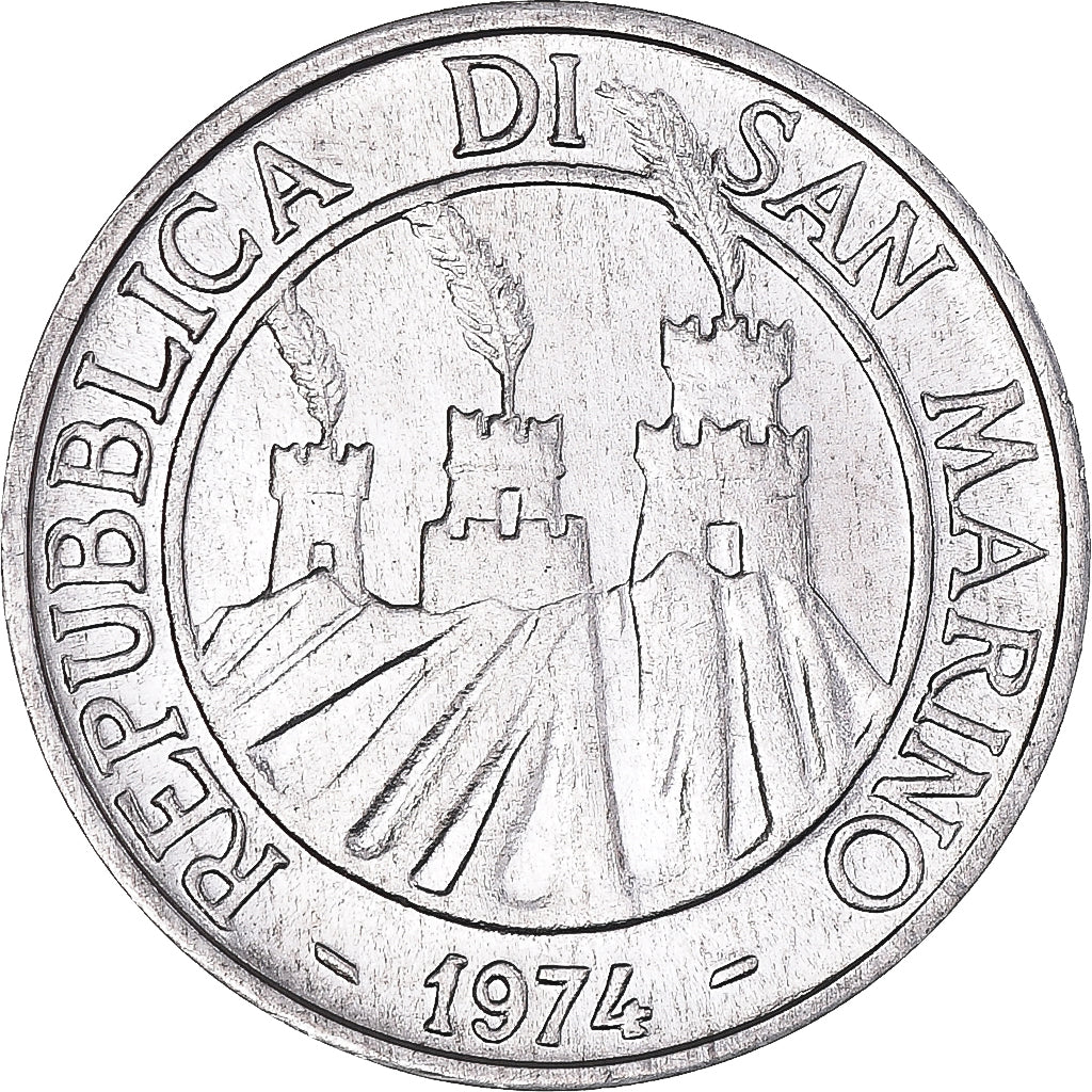 Moeda, San Marino, 5 Lire, 1974