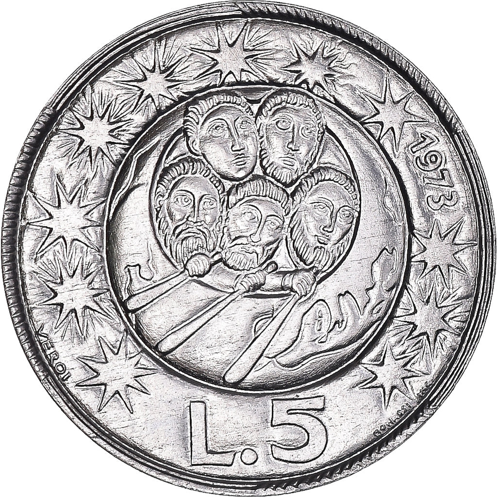 Münze, San Marino, 5 Lire, 1973