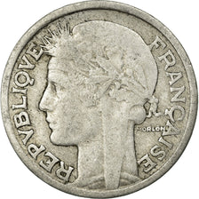 Moneda, Francia, Morlon, 2 Francs, 1945, Castelsarrasin, BC+, Aluminio