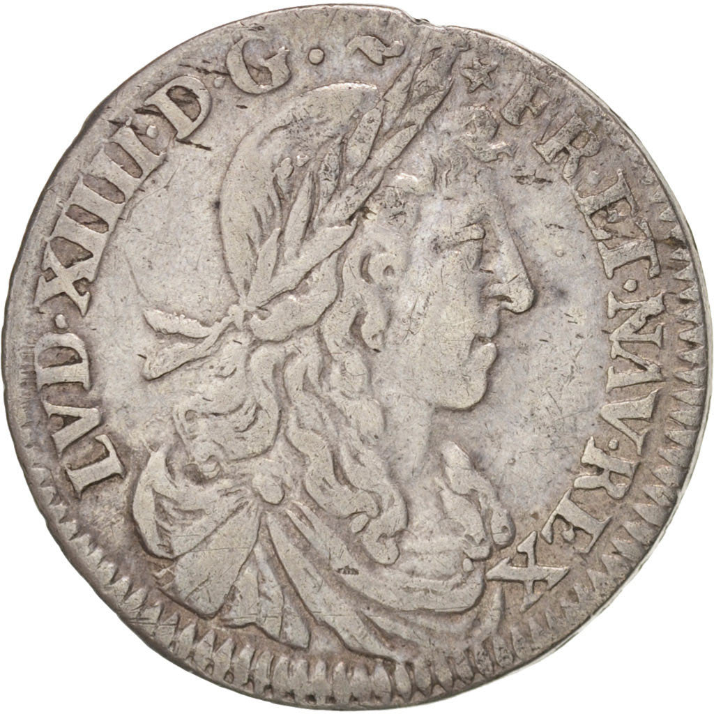 FRANCE, 1/12 Écu au buste juvénile, 1/12 ECU, 10 Sols, 1660, Rouen