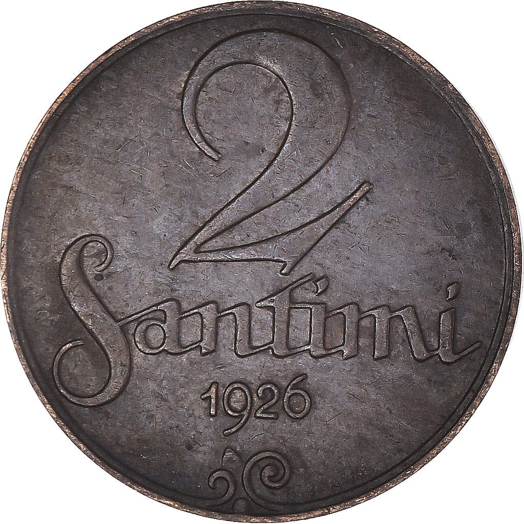 Monnaie, Lettonie, 2 Santimi, 1926
