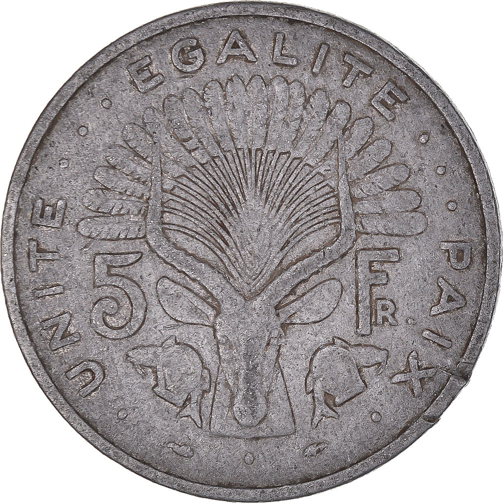 Münze, Dschibuti, 5 Francs, 1989