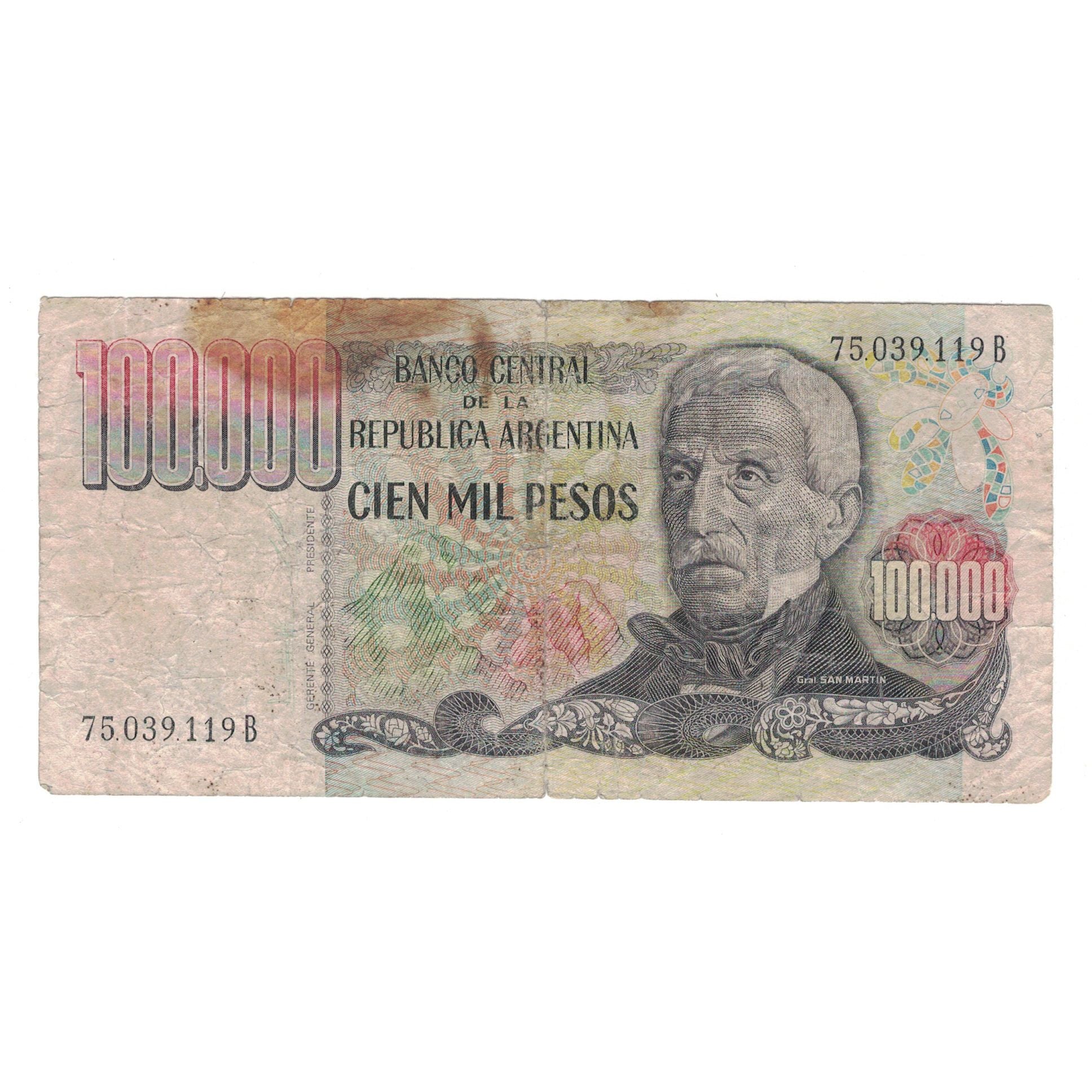 Nota, Argentina, 100,000 Pesos, KM:308b, VF(20-25)