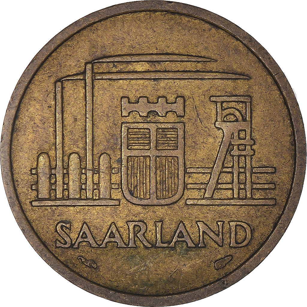 Coin, SAARLAND, 20 Franken, 1954