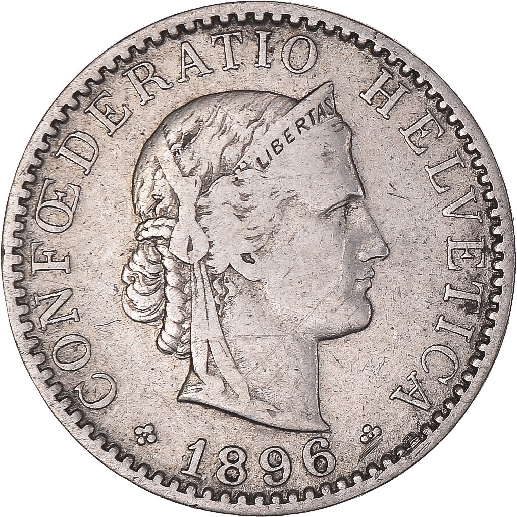 Munten, Zwitserland, 20 Rappen, 1896