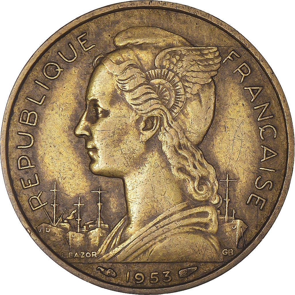 Munten, Madagascar, 20 Francs, 1953