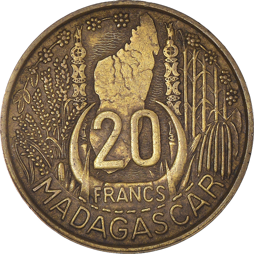 Munten, Madagascar, 20 Francs, 1953