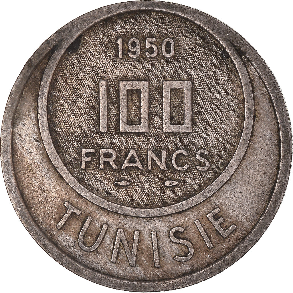 Moneta, Tunisia, 100 Francs, 1950