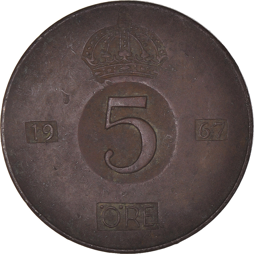 Monnaie, Suède, 5 Öre, 1967