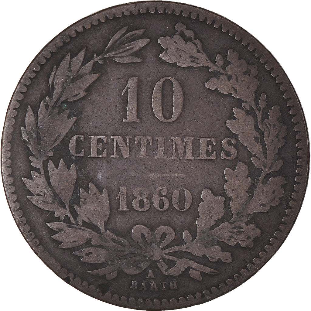 Monnaie, Luxembourg, 10 Centimes, 1860