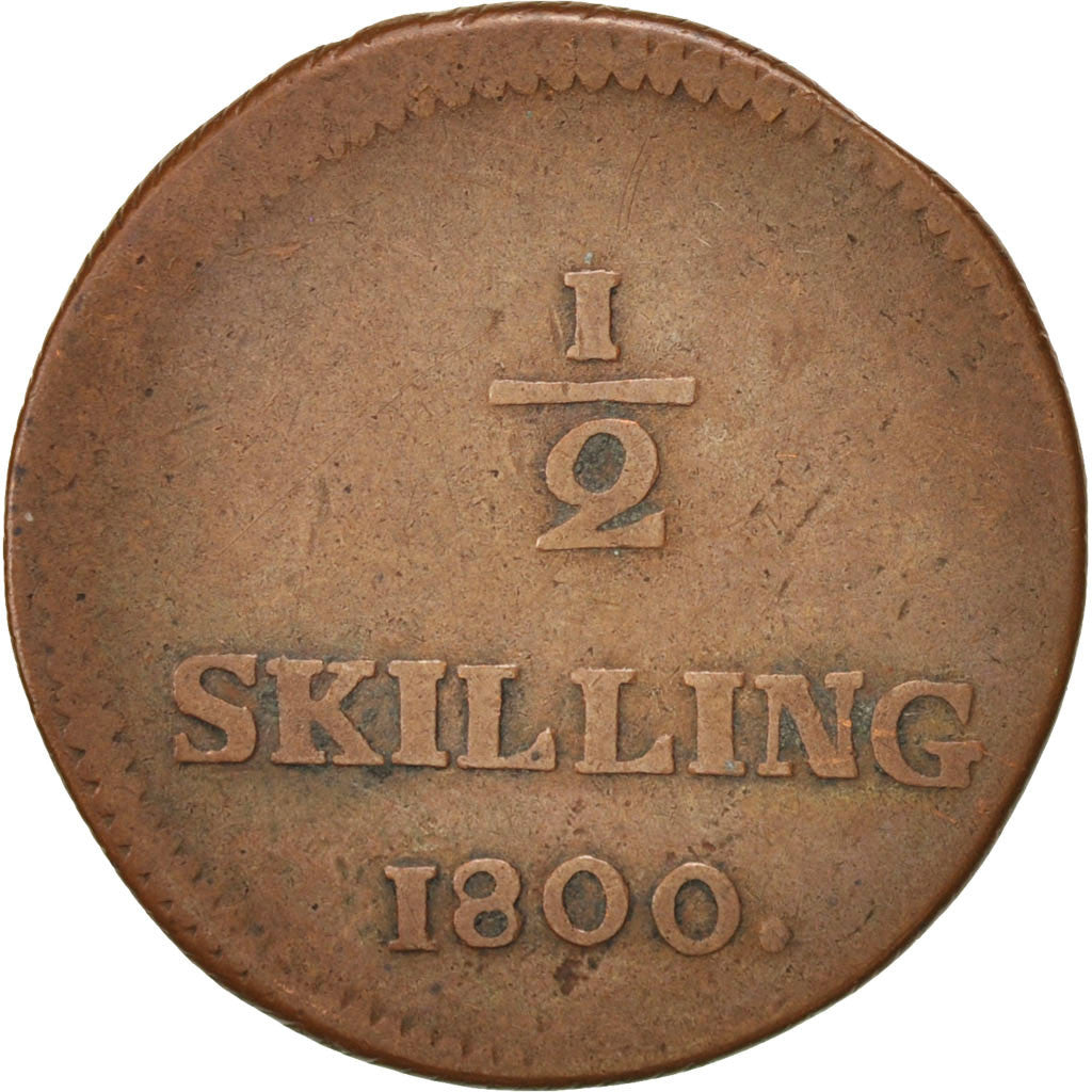 Sweden, 1/2 Skilling, 1800, KM:549, EF(40-45), Copper, 29.5