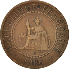 FRENCH INDO-CHINA, Cent, 1888, Paris, KM:1, EF(40-45), Bronze, 31