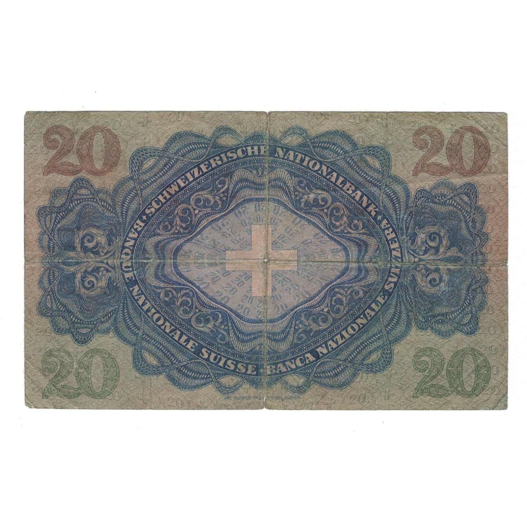 Billet, Suisse, 20 Franken, 1940, 15-08-1940, KM:39k, TB+